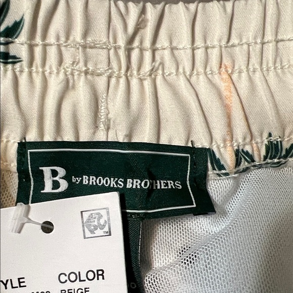 Brooks Cream Palm Print Kids Swim Trunks - Picture 3 of 6